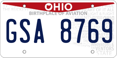 OH license plate GSA8769