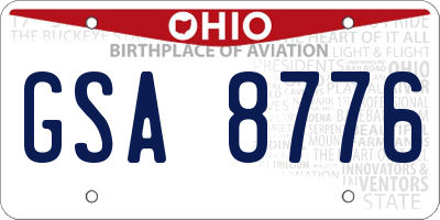 OH license plate GSA8776