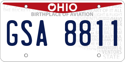 OH license plate GSA8811