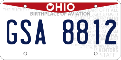 OH license plate GSA8812