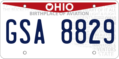 OH license plate GSA8829