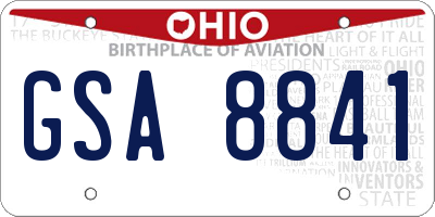 OH license plate GSA8841