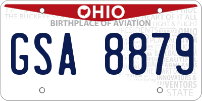 OH license plate GSA8879