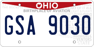 OH license plate GSA9030