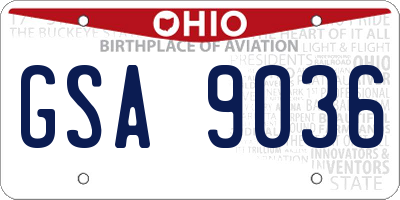 OH license plate GSA9036