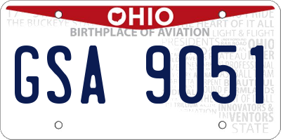 OH license plate GSA9051