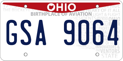 OH license plate GSA9064