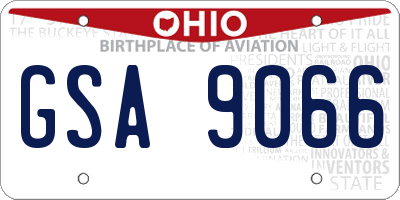 OH license plate GSA9066
