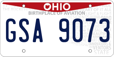 OH license plate GSA9073