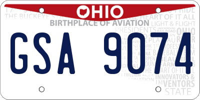 OH license plate GSA9074