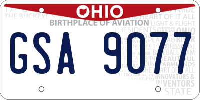 OH license plate GSA9077