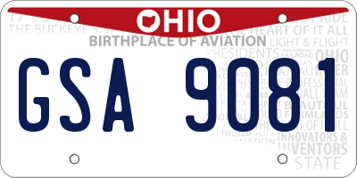 OH license plate GSA9081