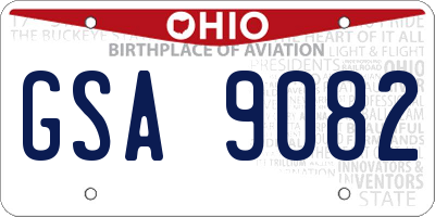 OH license plate GSA9082