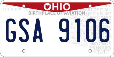 OH license plate GSA9106