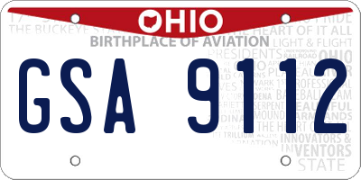 OH license plate GSA9112