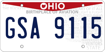 OH license plate GSA9115