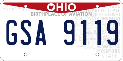 OH license plate GSA9119