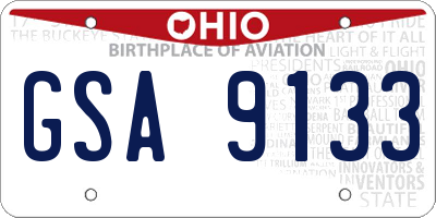 OH license plate GSA9133