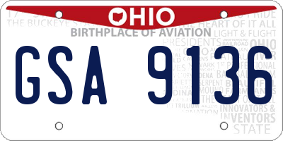 OH license plate GSA9136