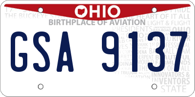 OH license plate GSA9137