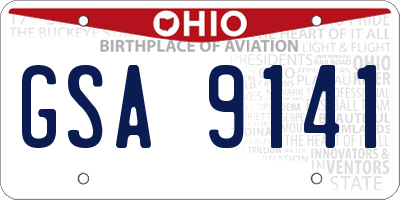 OH license plate GSA9141