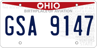 OH license plate GSA9147