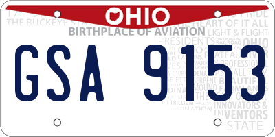 OH license plate GSA9153