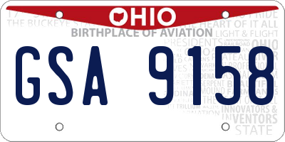 OH license plate GSA9158