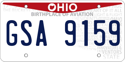 OH license plate GSA9159