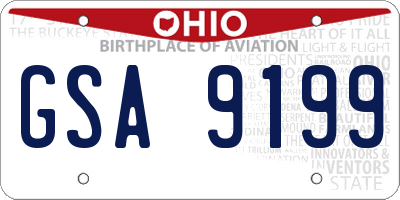 OH license plate GSA9199