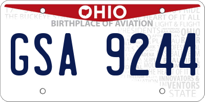 OH license plate GSA9244