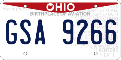 OH license plate GSA9266