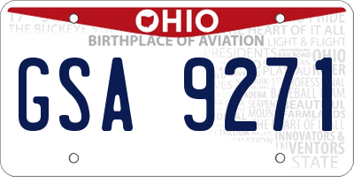 OH license plate GSA9271