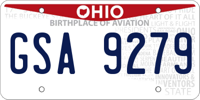 OH license plate GSA9279