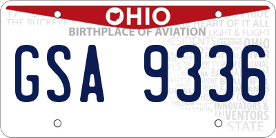 OH license plate GSA9336