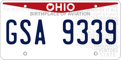 OH license plate GSA9339