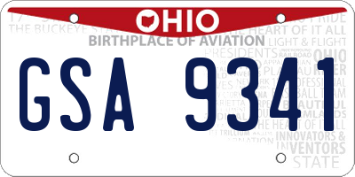 OH license plate GSA9341