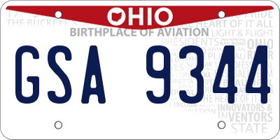OH license plate GSA9344
