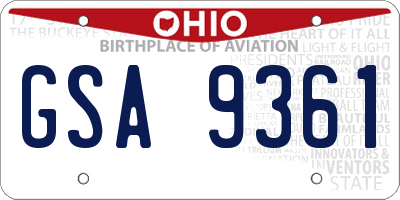 OH license plate GSA9361