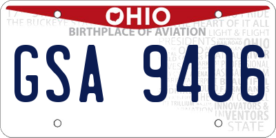 OH license plate GSA9406