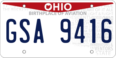OH license plate GSA9416