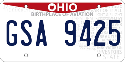OH license plate GSA9425