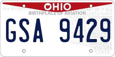 OH license plate GSA9429