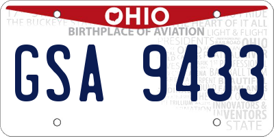 OH license plate GSA9433