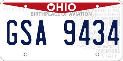 OH license plate GSA9434