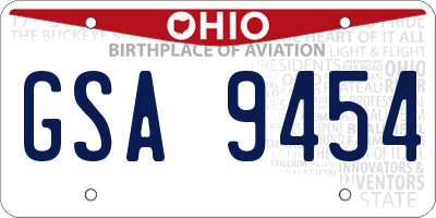 OH license plate GSA9454