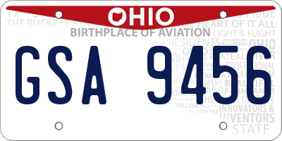 OH license plate GSA9456
