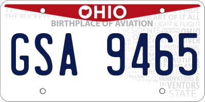 OH license plate GSA9465