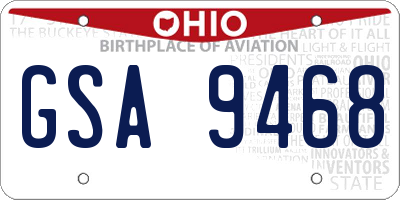 OH license plate GSA9468