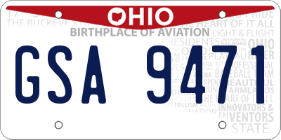 OH license plate GSA9471